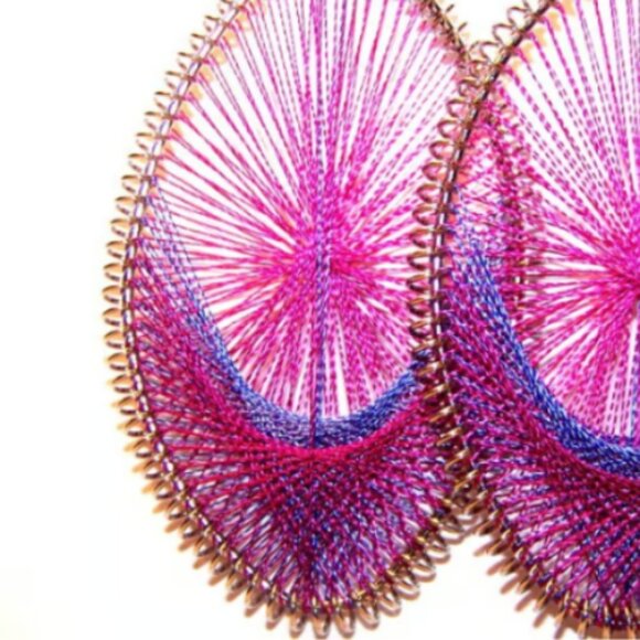 Retro Crystal Embellished Fan Earrings - Picture 2 of 5